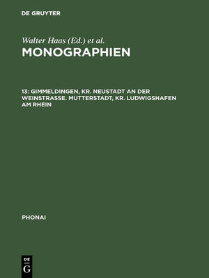 cover image of Gimmeldingen, Kr. Neustadt an der Weinstraße. Mutterstadt, Kr. Ludwigshafen am Rhein